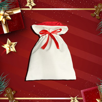 Sac à cordon personnalisable pour cadeaux de Noël 2026, sac en toile vierge pour sublimation, sac du Père Noël