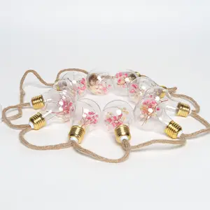 Battery Operated LED Lights LED Fairy String Lightchain With Plastic Bulb Dry Flower