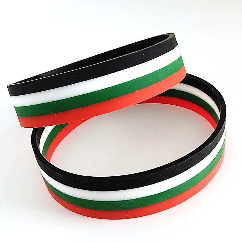 Factory Direct Silicone Bracelet Wristbands in UAE National Day Flag Hand Band