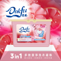 Dokfu Capsules à lessive 3 en 1, antibactériennes, adoucissantes, parfum longue durée, concentrées