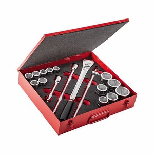 <b>Socket</b> Set 3/4 <b>Inch</b> Drive <b>12</b> Piece Metric Chrome Vanadium Steel Tool Kit For Automotive Repair - Product Image 1