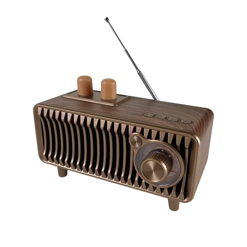 Radio Fm rotative vintage 20w double haut-parleurs stéréo, avec disque U/carte tf/musique auxiliaire Radio haut-parleur rétro sans fil portable