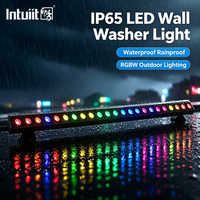 Projecteur mural linéaire LED RGBW 4-en-1 2x24W étanche IP65 DMX512 pour extérieur, façade de bâtiment, pont, paysage, éclairage de scène