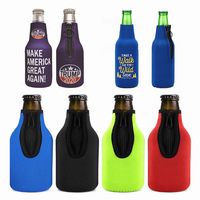 Housse isolante pour bouteille de bière à col long en néoprène de 12 oz (355 ml) avec fermeture éclair, impression de logo personnalisée, pour les fêtes d'été