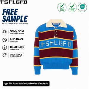 Fabricante de Suéteres Polo a Rayas Personalizados, OEM ODM, Suéter de Punto, Manga Larga, Puños Acanalados, Marca Privada, Venta al Por Mayor, Fábrica - Product Image 2