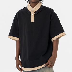 Wholesale Double Layers Collar Polo Shirt 100% Cotton Material