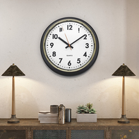 Horloge murale de cuisine rétro 14 pouces, nouveau design en plastique en forme de bol, grande horloge murale Antique avec Date, vente en gros, 1 pièce