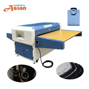 Continuous conveyor fusing press machine/ASL-1200 hot stamping fuse machine /automatic correction garment hot fusing machine