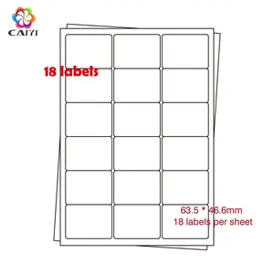 A4 Address Label Sticker Paper 18 Labels Per Sheet sticker Label A4 For Laser/Inkjet Printer