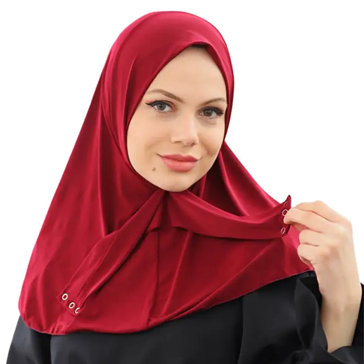 Fabricant de mode doux et absorbant la sueur avec boutons pour femme musulmane Hijabs écharpe