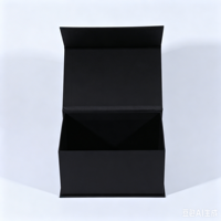 Kotak Hadiah Mewah Warna Kustom Hitam Magnetik Kaku dengan Finishing Matte dan Logo Merek Kustom