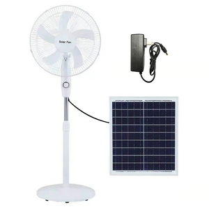 16-Inch DC12V Solar Stand Fan With 12W Solar <b>Rechargeable</b> Battery Input <b>LED</b> <b>Light</b> 7-9 Hours <b>Working</b> Time HRX-168 16inch Standing - Product Image 3