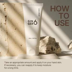 GINGER6 Crema de manos vegana Agua de jengibre Ácido hialurónico Hidratante nutritivo Perfume refrescante suave Incluye glicerina - Product Image 6