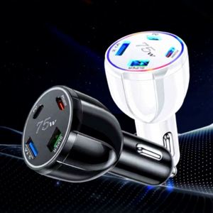 4-Port <b>Type</b>-<b>C</b> + USB QC3.0 3 Fireproof Magnetic Car Phone Charger <b>Adapter</b> for Mobile Phone & Laptop - Product Image 1