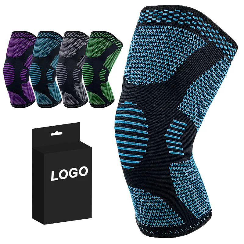 Customized Woven Nylon Knee Support Sleeve 3D Knitted Knee Pads Guard Outdoor basketball Protector knee brace compression sleeve