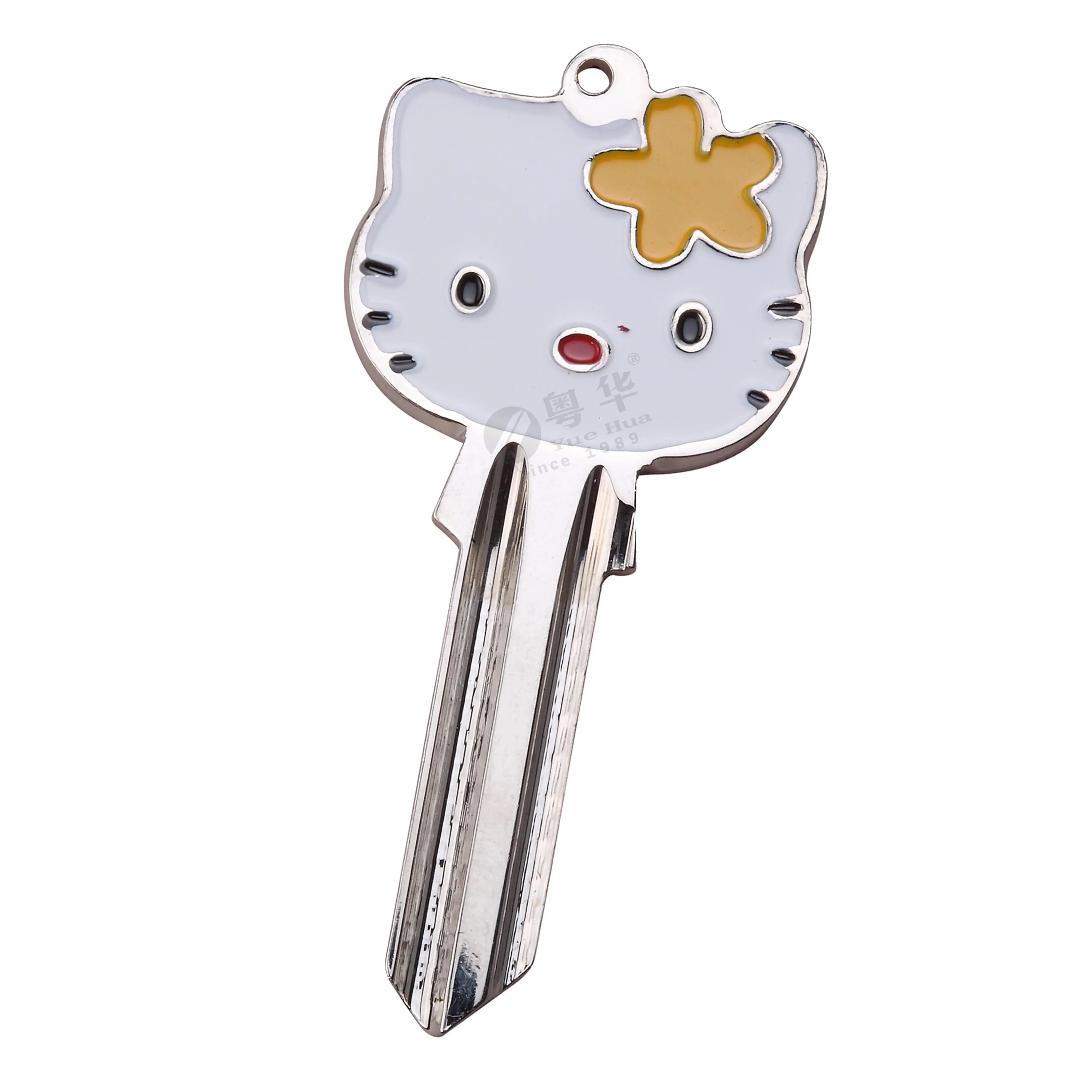 2022 New Product SC KW Keyway Hello Kitty Key Blank Brass Cartoon Unique Design Nickel Plated Key Blank For Locksmith Supplier