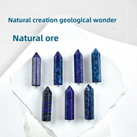 Prisme hexagonal simple de 33 mm en cristal brut, sculpté à la main, décoration de bureau Feng Shui, pierre précieuse énergétique démagnétisante pour le yoga