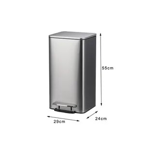 9L 12L 15L 20L 30L Stainless Steel Rectangle Home Trash Can With Metal Painting Finishing