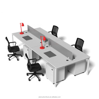 Bureau de travail personnalisé pour 4 personnes, table de travail avec structure en acier pour bureau à domicile ou espace de travail du personnel