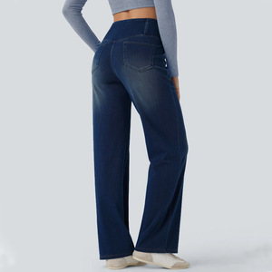 Jean taille haute colombien pour femme, effet push-up, contrôle du ventre, en denim - Product Image 3