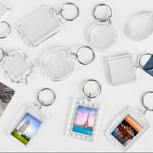 Llavero Personalizado con Marco de Fotos Rectangular Transparente de Acrílico, Llaveros Promocionales con Mosquetón - Product Image 1