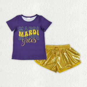 Conjunto de Shorts Dorados para Niñas de Mardi Gras - Product Image 2