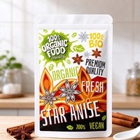 Sachet plat à trois soudures latérales avec motif personnalisé pour mélange d'épices BBQ, sachet d'assaisonnement, emballage, fournisseur en gros