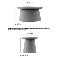 Table console moderne ronde en plastique écologique et durable pour salon, table d'appoint pour petit appartement