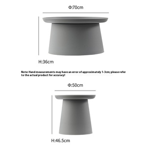 Mesa de centro redonda moderna de plástico para sala de estar, apartamento pequeño, mesa redonda pequeña, sofá sencillo, mesa auxiliar, red para balcón - Product Image 5