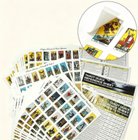 Autocollants en mousse adhésive Ta-rot pour journalisation, mini-cartes de tarot imperméables et découpées, basées sur un jeu de tarot classique
