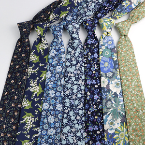 Moda Top caliente Floral 7cm corbata 100% algodón Salvia caqui azul Rosa hombres boda fiesta diario traje regalo corbata accesorio - Product Image 4