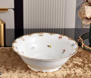 <b>Gold</b> <b>Rim</b> Porcelain bowl Vintage Gift Box <b>Sets</b> For home use and as gifts - Product Image 1