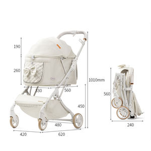 दक्षिण कोरिया में सबसे लोकप्रिय पोर्टेबल गुलाबी कुत्ता यात्रा स्टलर और पालतू जानवरों के लिए आरामदायक टोकरी के साथ समायोज्य - Product Image 6