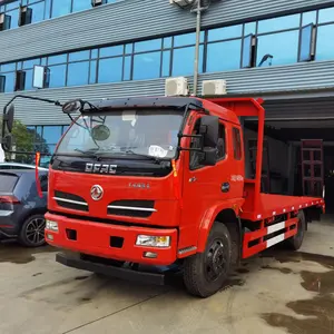 4x2 dongfeng حفارة النقل شاحنة مسطحة مع سلم للبيع آلة الحصاد خطاف كبير آلة نقل