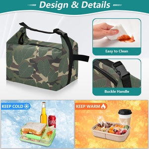 Aloha Collection Hawaiian Green Kalo Design Insulation <b>Bag</b> Nylon Cooler <b>Bag</b> Customized Portable <b>Lunch</b> <b>Box</b> with Shoulder Straps - Product Image 4