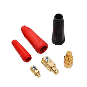 ขั้วต่อเร็วสำหรับเครื่องเชื่อมแบบแข็งแรงทนทาน รุ่น DKJ-35/50 มาตรฐานแห่งชาติ แบบสี่เหลี่ยมมิลลิเมตร ปลั๊กเร็วสีแดง - Product Image 1