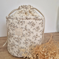 2024 nouveauté personnalisé pliant sac cosmétique matelassé coton maquillage sac durable flore Bbay jouet organisateur seau de rangement