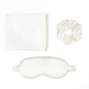 Vente en gros en usine-Coffret cadeau en soie personnalisé de trois pièces comprenant un masque pour les yeux en soie de mûrier <span class=keywords><strong>Taie</strong></span> <span class=keywords><strong>d</strong></span>'<span class=keywords><strong>oreiller</strong></span> pour cheveux - Product Image 6