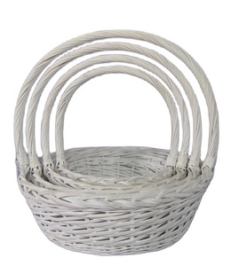 di nidificazione grande bianco cestini <span class=keywords><strong>in</strong></span> <span class=keywords><strong>vimini</strong></span> con maniglie - Product Image 1