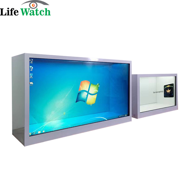 22-Inch Android Windows Smart AI LCD 4K Resolution Anti-Glare Interactive Touch Screen Transparent 3D Holographic Kiosk Elevator