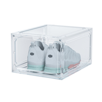 Design moderne Transparent Pliable Magnétique Baskets en Plastique Empilable Boîte de Rangement Transparente Boîtes à Chaussures