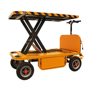 Chariot à plateau électrique à plateforme élévatrice hydraulique avec cadre métallique Stockage industriel OEM Personnalisable Chariot à quatre roues - Product Image 3