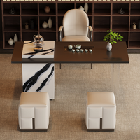 Table à thé en marbre pour salon moderne ; simple et luxueuse ; table à thé intégrée pour préparer le thé