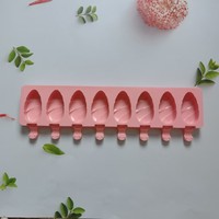 Moule à glace en silicone écologique à 8 cavités, forme de gouttelette, pour sucettes glacées, dessert, fabrication de gâteaux DIY