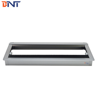 Boîte de gestion de câbles en alliage d'aluminium 300/400/500mm pour ordinateur de bureau Rectangle Wire Cable Manager Hole Cover Cable Management Box With Black Brushed