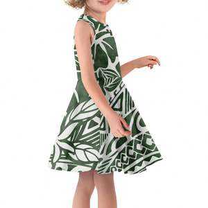 Vêtements pour enfants de style polynésien maori en gros pour filles, robes de fête, 7-8 ans, sans manches, vêtements d'été décontractés, mode - Product Image 3