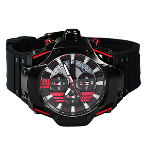 Reloj de pulsera de emparejamiento negro y rojo Movimiento japonés Diseño de remache Reloj de moda Pantalla de fecha Reloj de cuarzo luminoso para hombres - Product Image 2