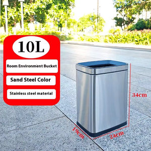 Thùng rác inox cao cấp dùng trong nhà, cấu trúc cảm ứng, 20L, chất liệu nhựa, dùng cho văn phòng, nhà vệ sinh, nhà bếp, ngoài trời - Product Image 6