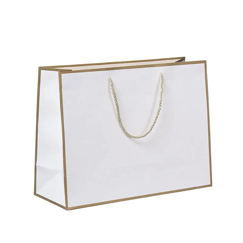 Sacos De Presente Embalagem Atacado OEM Shopping Paper Carrier Bag Único Euro Tote Mercadoria Personalizada Retail Cardboard Branco