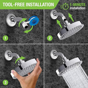 Wholesale High Pressure Full Chrome Rain <b>Shower</b> Head Water Saving Overhead Rainfall Top Faucet <b>Accessory</b> For Bathroom - Product Image 2